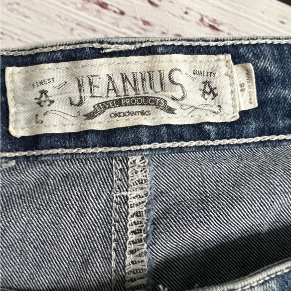 Mens Akademiks size 46 moto denim jean shorts zipper pockets - Picture 4 of 4